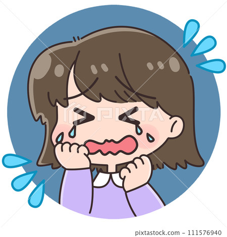 一個悲傷的女孩哭得很厲害 一個悲傷的女孩哭得很厲害 111576940