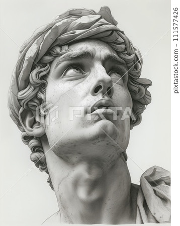 sketch of a Greek bust 111577426