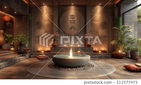 Asian style room interior 111577473