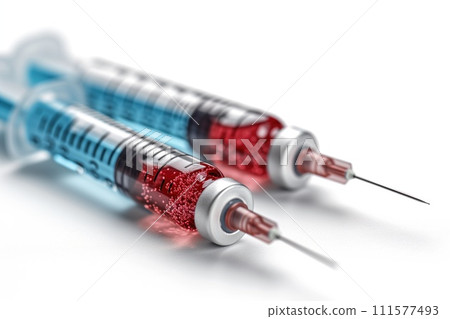 syringe with medicine close-up syringe with medicine close-up 111577493