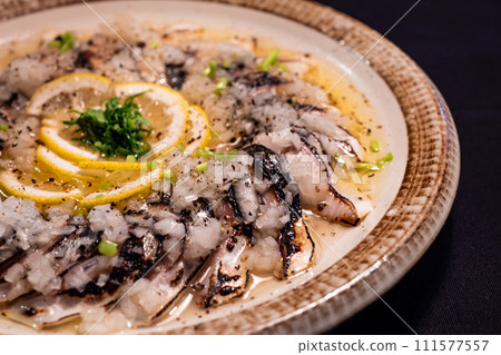 Grilled mackerel carpaccio Grilled mackerel carpaccio 111577557