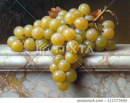 bunches of green grapes close up 111577699