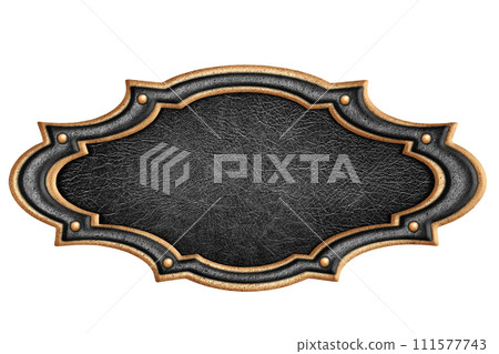 vintage combined two-tone figured metal frame isolated on white background 111577743
