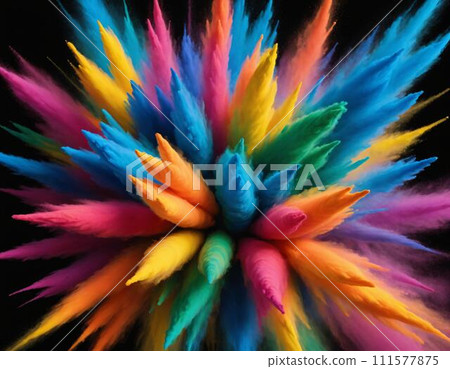 Abstract Rainbow Burst, Painterly & Joyful 111577875