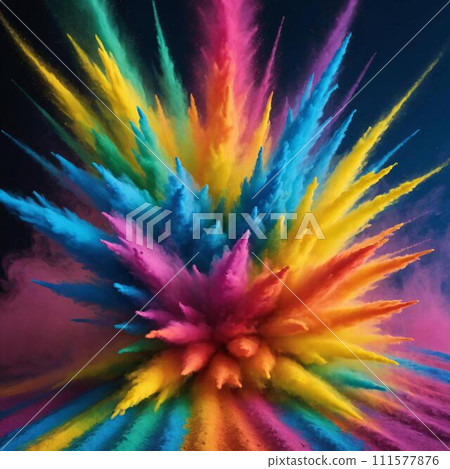 Smooth Rainbow Powder Burst, Vibrant & Fun 111577876