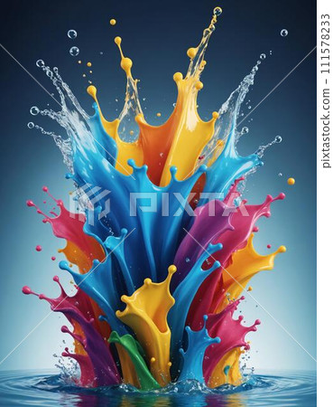 Frozen Motion: Water Droplet Explodes in Mid-Air 111578233