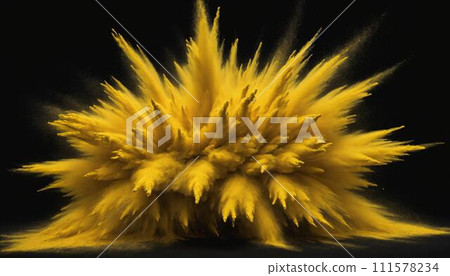 Volcanic Ash: Chaotic Burst of Yellow Powder (High Resolution) 111578234