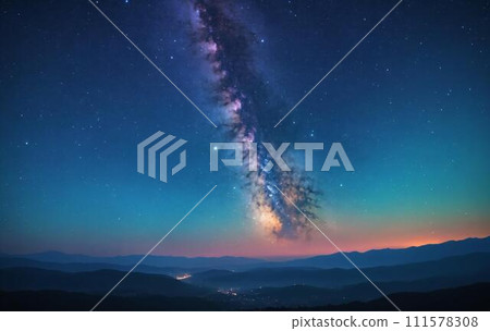 Milky Way Dream: Glowing Bokeh & Galactic Dust (High-Res) 111578308