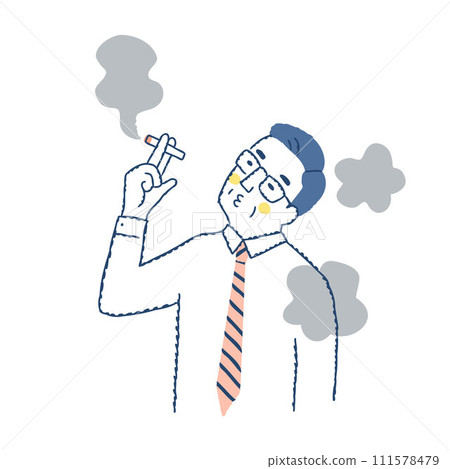 抽煙的中年商人 抽煙的中年商人 111578479