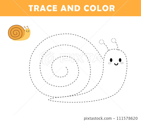 包括可愛的蝸牛描畫和著色書 包括可愛的蝸牛描畫和著色書 111578620