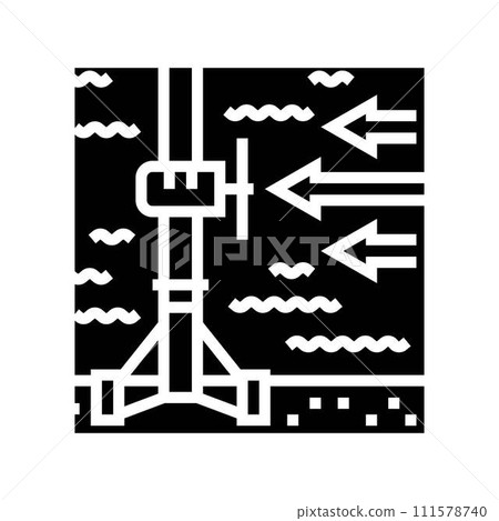 stream energy tidal power glyph icon vector illustration 111578740