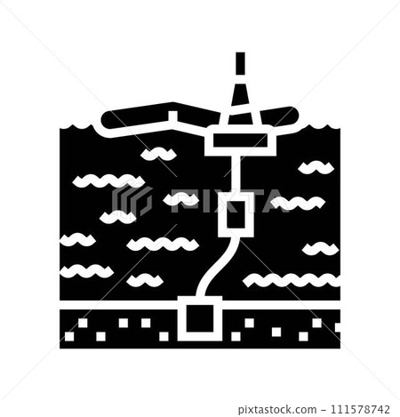 wave farm installation tidal glyph icon vector illustration 111578742