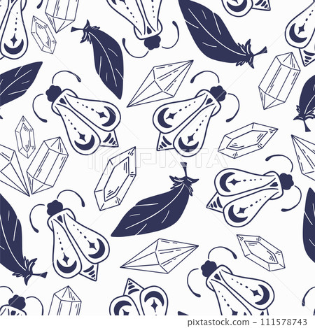 Seamless patterns alchemy magical signs 111578743