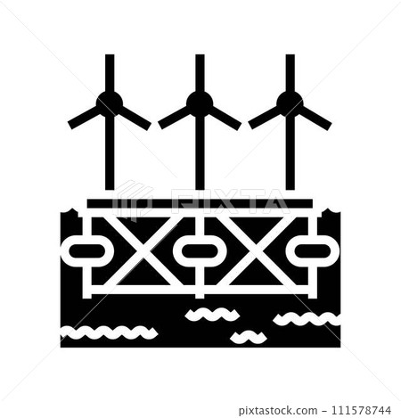 floating wave platform glyph icon vector illustration 111578744