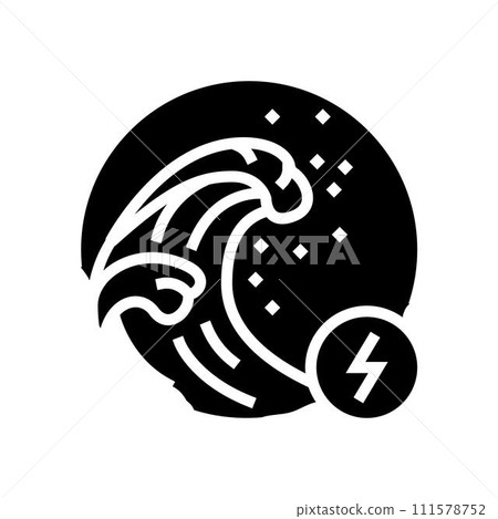 powerful ocean swells glyph icon vector illustration 111578752