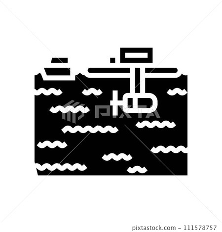 floating platform tidal power glyph icon vector illustration 111578757