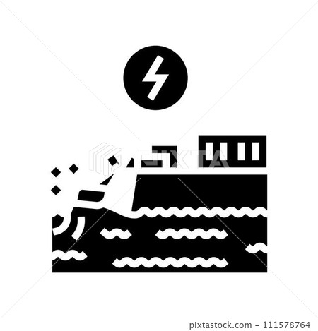 wave energy storage glyph icon vector illustration 111578764
