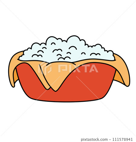 Fresh bowl with homemade crumbly cottage cheese, healthy breakfast or snack 111578941