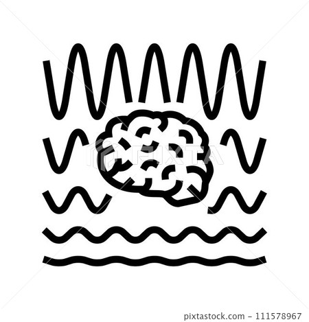 brainwaves neuroscience neurology line icon vector illustration 111578967
