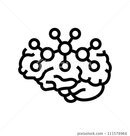 neurochemistry neuroscience neurology line icon vector illustration 111578968