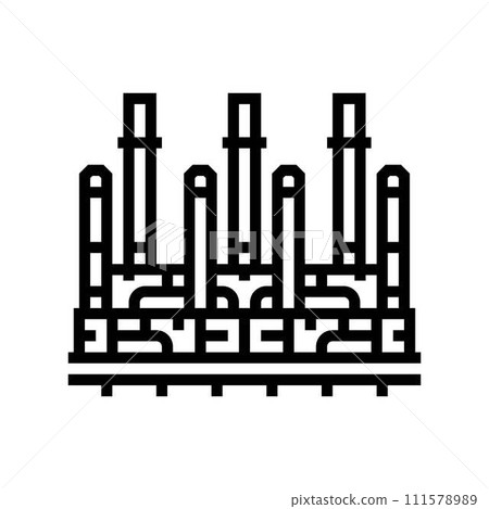 refinery oil industry line icon vector illustration refinery oil industry line icon vector illustration 111578989