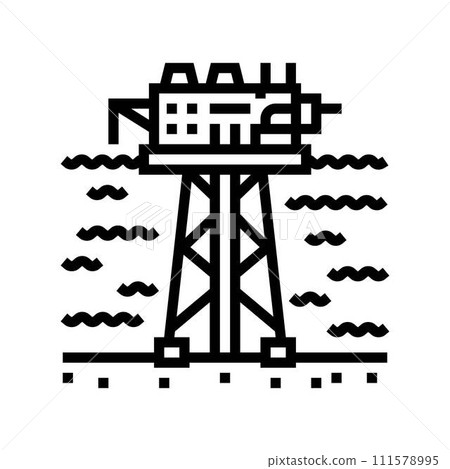 offshore drilling oil industry line icon vector illustration offshore drilling oil industry line icon vector illustration 111578995