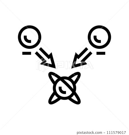 superposition state quantum technology line icon vector illustration 111579017
