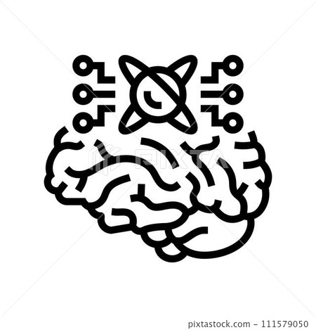 memory quantum technology line icon vector illustration memory quantum technology line icon vector illustration 111579050