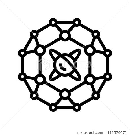 cryptography quantum technology line icon vector illustration 111579071