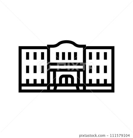 education school building line icon vector illustration 111579104