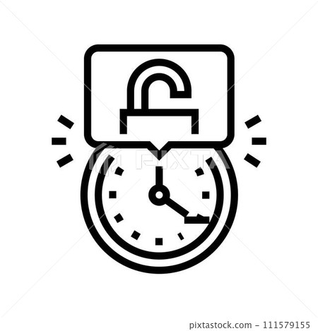 hacking time management line icon vector illustration 111579155