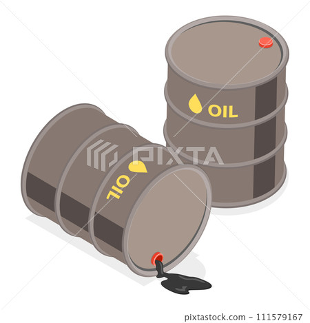 3D Isometric Flat Vector Illustration of Fossil Fuel. Item 5 111579167