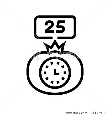 pomodoro technique time management line icon vector illustration 111579168