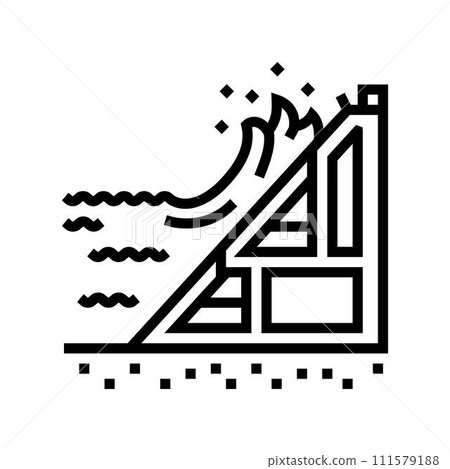 coastal power tidal power line icon vector illustration coastal power tidal power line icon vector illustration 111579188