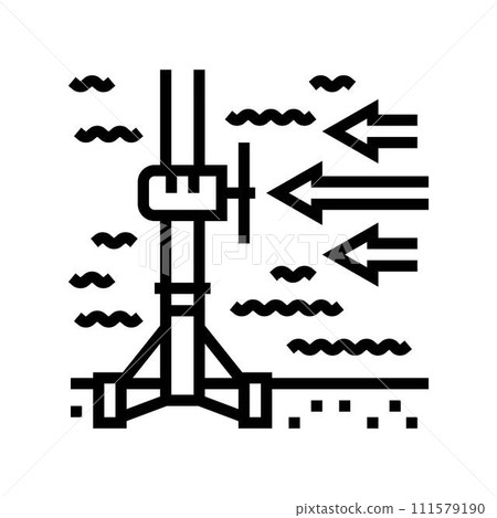 stream energy tidal power line icon vector illustration stream energy tidal power line icon vector illustration 111579190