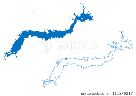 Sobradinho Lake (Federative Republic of Brazil) map vector illustration, scribble sketch Reservoir Lago de Sobradinho dam map Sobradinho Lake (Federative Republic of Brazil) map vector illustration, scribble sketch Reservoir Lago de Sobradinho dam map 111579217