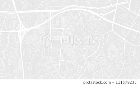 Background Bekasi map, Indonesia, white and light grey city poster. Vector map with roads and water. Widescreen proportion, flat design roadmap. 111579233