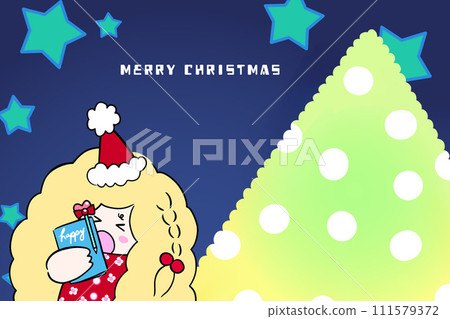 Merry Christmas girl illustration Merry Christmas girl illustration 111579372