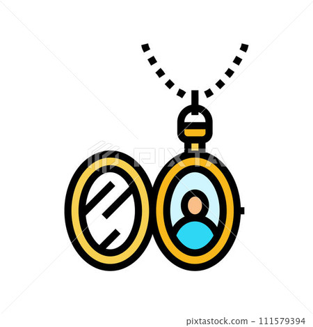 locket jewelry fashion color icon vector illustration 111579394