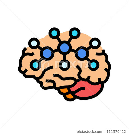 neurochemistry neuroscience neurology color icon vector illustration 111579422