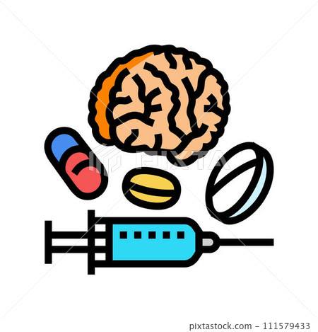 neurological treatment neuroscience neurology color icon vector illustration 111579433