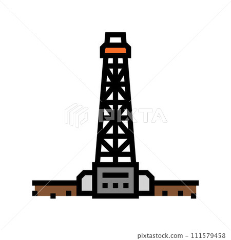 onshore drilling oil industry color icon vector illustration 111579458