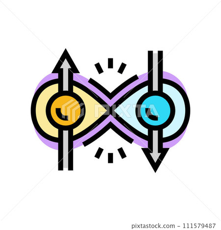 entanglement quantum technology color icon vector illustration entanglement quantum technology color icon vector illustration 111579487