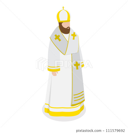 3D Isometric Flat Vector Set of Religious Leaders. Item 2 111579692