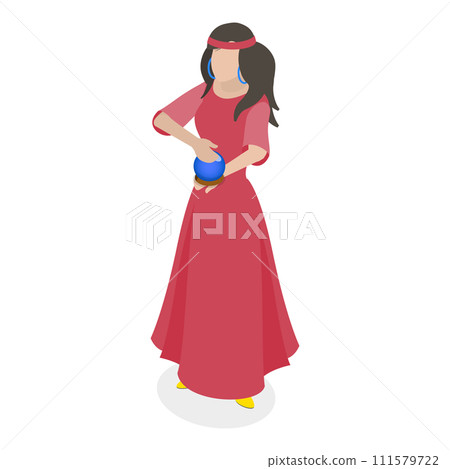 3D Isometric Flat Vector Illustration of Fortune Teller. Item 3 3D Isometric Flat Vector Illustration of Fortune Teller. Item 3 111579722
