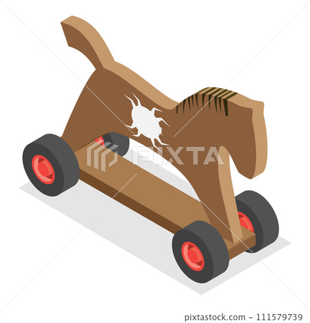 3D Isometric Flat Vector Set of Hacker Icons. Item 4 111579739