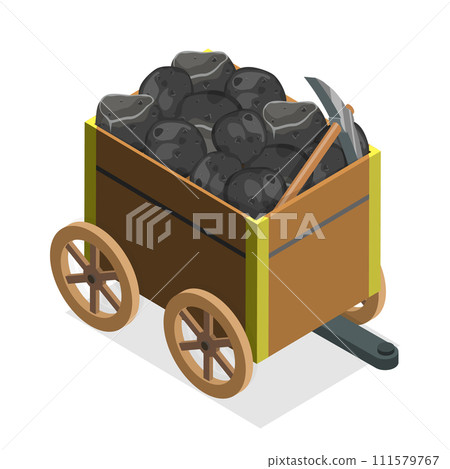3D Isometric Flat Vector Illustration of Fossil Fuel. Item 4 3D Isometric Flat Vector Illustration of Fossil Fuel. Item 4 111579767