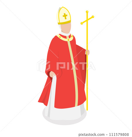 3D Isometric Flat Vector Set of Religious Leaders. Item 1 111579808