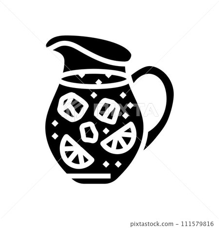 sangria pitcher spanish cuisine glyph icon vector illustration 111579816