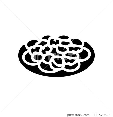 pulpo la gallega spanish cuisine glyph icon vector illustration 111579828